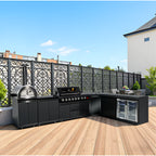 NoirForge™ Estate L-Shape Outdoor Kitchen Suite
