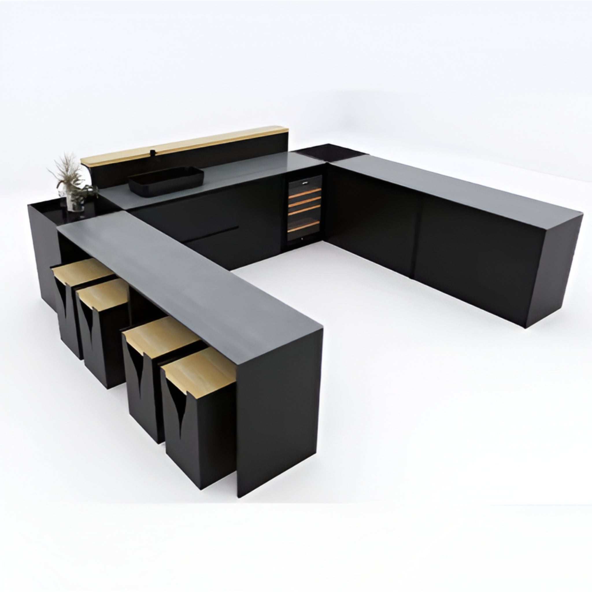 Obsidian & Gild™ U-Shape Outdoor Bar Kitchen