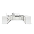 Aurora Bleu™ U-Shape Outdoor Kitchen