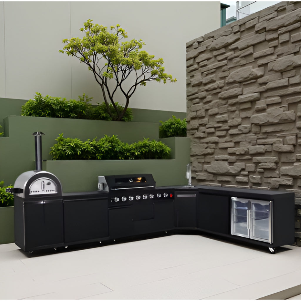 NoirForge™ Estate L-Shape Outdoor Kitchen Suite