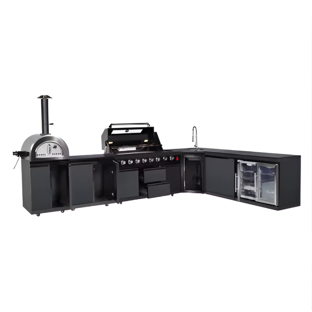 NoirForge™ Estate L-Shape Outdoor Kitchen Suite